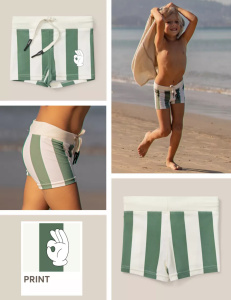 Плавки для мальчиков, green stripe