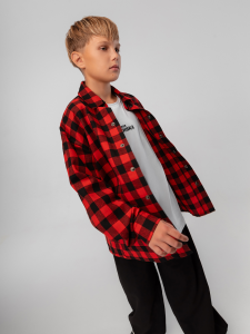 Рубашка, черный (красный)