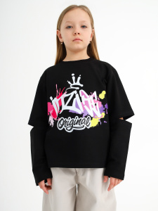 Лонгслив over Graffiti, черный