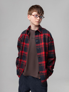 Рубашка, красный (темно-синий)