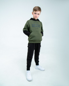 Костюм с двойным рукавом, хаки-черный