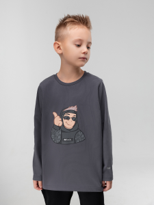 Лонгслив, серый (графит)