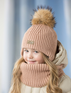 ШАПКА "Диджа", т.розово-бежевый