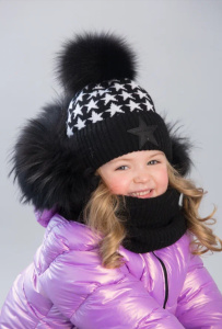 ШАПКА "Zvezda", черный/белый