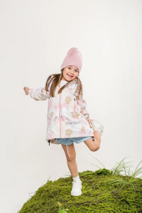 Ветровка Милки, dark pink flowers