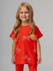 Футболка, красный (белый)