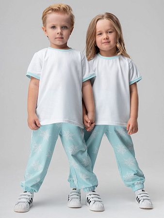 Брюки, голубой (белый)