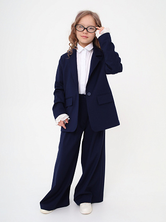 Пиджак over классический, синий