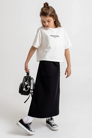 Костюм, молоко/черный